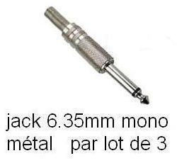 Photo ads/1210000/1210416/a1210416.jpg : lot de trois jacks 6.35mm male mono métal