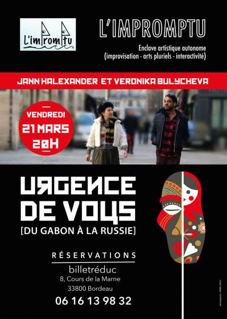 Photo ads/2419000/2419146/a2419146.jpg : 'Urgence de Vous, du Gabon à la Russie' à Bordeaux