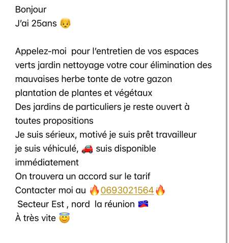 Photo ads/2499000/2499547/a2499547.jpg : Appeler moi pour lentretien de vos espaces vert