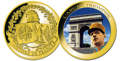 Photo ads/607000/607218/a607218.jpg : PIECE FRAPPE colorée « LArc de Triomphe  Charles